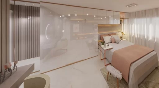 quarto com cores claras